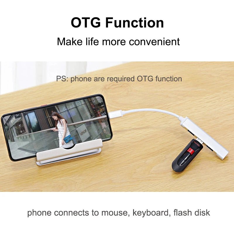Adaptador hub USB - C de 4 puertos con función USB 2.0 y 3.0 - Tripluto