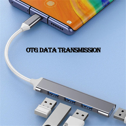 Adaptador hub USB - C de 4 puertos con función USB 2.0 y 3.0 - Tripluto