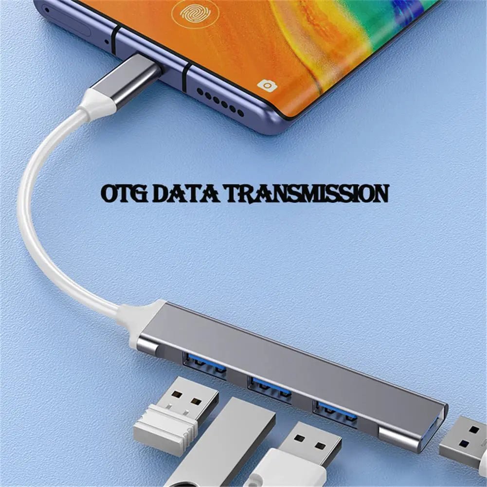 Adaptador hub USB - C de 4 puertos con función USB 2.0 y 3.0 - Tripluto