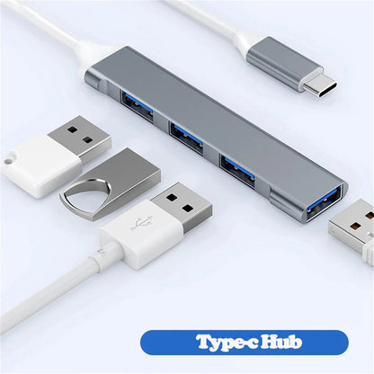 Adaptador hub USB - C de 4 puertos con función USB 2.0 y 3.0 - Tripluto