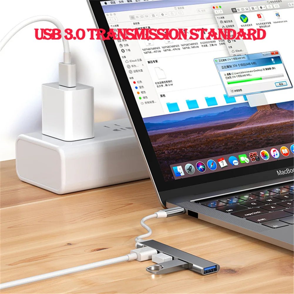 Adaptador hub USB - C de 4 puertos con función USB 2.0 y 3.0 - Tripluto