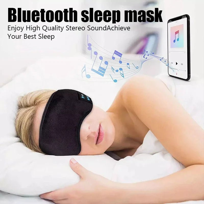 Auriculares Bluetooth de Sueño de Lujo y Máscara para los Ojos, 2en1 - Experiencia Musical Suave, Cómoda y Inalámbrica para una Relajación Máxima - Tripluto