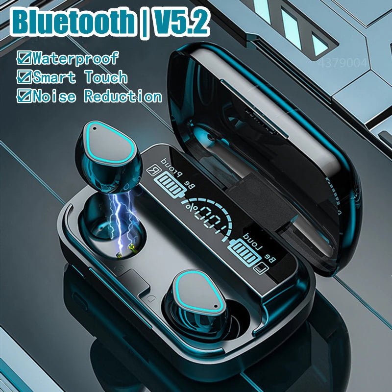 Auriculares inalámbricos avanzados Bluetooth 5.2 2024 con control táctil inteligente, diseño resistente al agua y cancelación de ruido – Auriculares perfectos para todos los smartphones - Tripluto