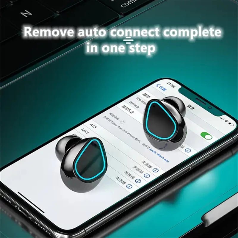 Auriculares inalámbricos avanzados Bluetooth 5.2 2024 con control táctil inteligente, diseño resistente al agua y cancelación de ruido – Auriculares perfectos para todos los smartphones - Tripluto