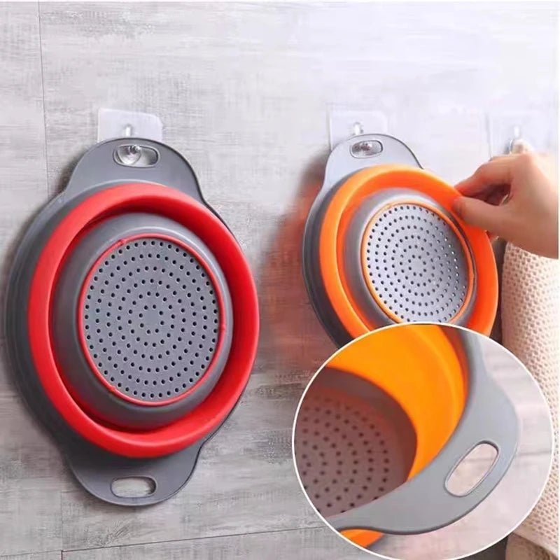 Cesta de drenaje colapsable de silicona versátil para frutas y verduras - Colador redondo para un lavado y drenaje sin esfuerzo en tu cocina. - Tripluto