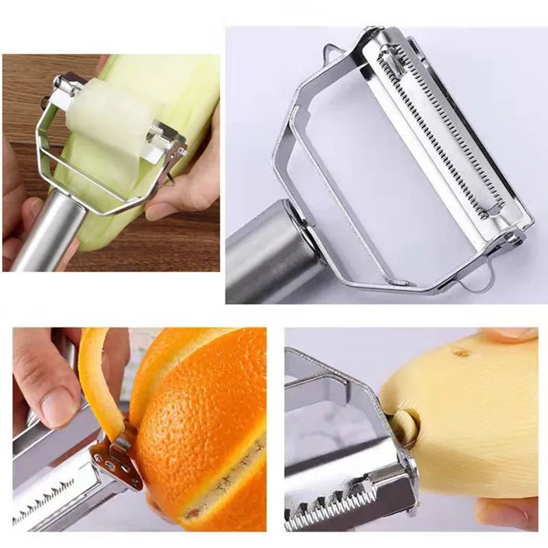 Multifunctional Kitchen Peeler Vegetable Fruit Peeler Stainless Steel Durable Potato Slicer Household Shredder Carrot Peeler - Tripluto