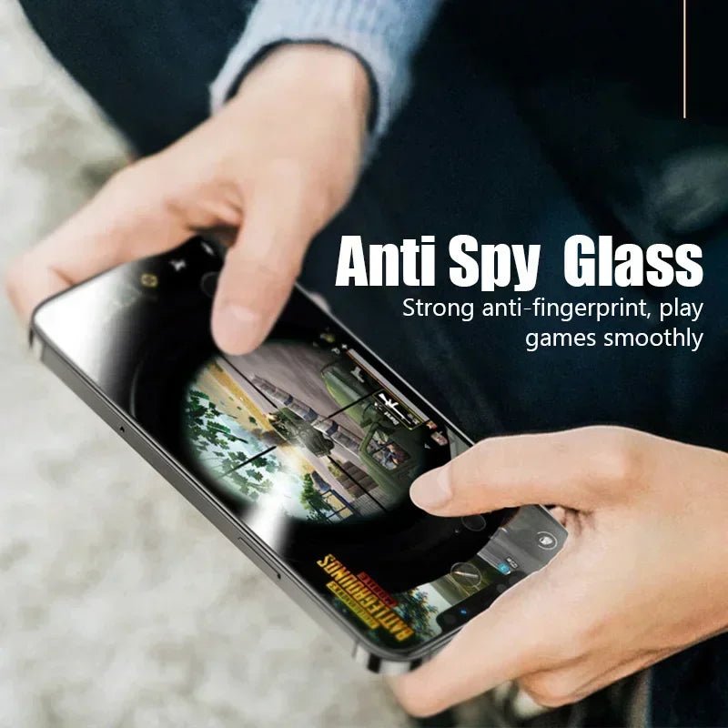 Protector de pantalla antibacteriano para iPhone - Cristal antiespía compatible con modelos 15, 14, 13, 12, 11, 16 Pro Max, Mini, 7, 8 Plus, SE 2020, 2022, X, XS, XR - Tripluto