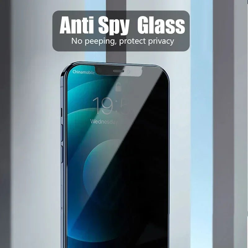 Protector de pantalla antibacteriano para iPhone - Cristal antiespía compatible con modelos 15, 14, 13, 12, 11, 16 Pro Max, Mini, 7, 8 Plus, SE 2020, 2022, X, XS, XR - Tripluto