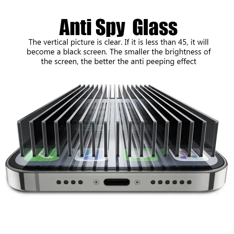 Protector de pantalla antibacteriano para iPhone - Cristal antiespía compatible con modelos 15, 14, 13, 12, 11, 16 Pro Max, Mini, 7, 8 Plus, SE 2020, 2022, X, XS, XR - Tripluto