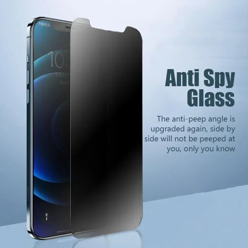 Protector de pantalla antibacteriano para iPhone - Cristal antiespía compatible con modelos 15, 14, 13, 12, 11, 16 Pro Max, Mini, 7, 8 Plus, SE 2020, 2022, X, XS, XR - Tripluto